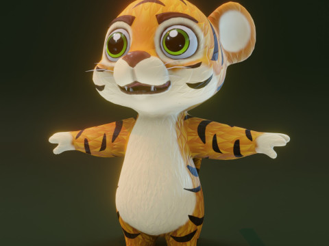 Cartoon Animated Frog and Tiger Collection Model 3D