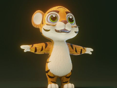 Cartoon Animated Frog and Tiger Collection Model 3D