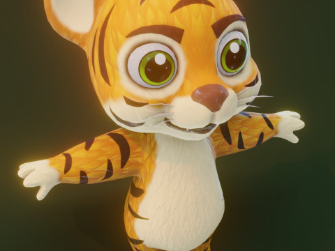 Cartoon Animated Frog and Tiger Collection Model 3D