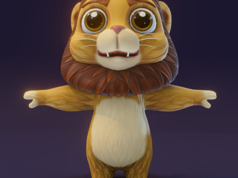 Cartoon Animated Tiger Lion and Wolf Collection Modèle 3D
