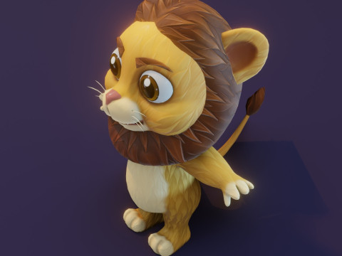 Cartoon Animated Tiger Lion and Wolf Collection Modèle 3D