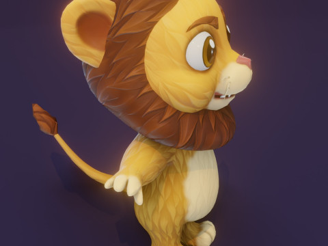 Cartoon Animated Tiger Lion and Wolf Collection Modèle 3D