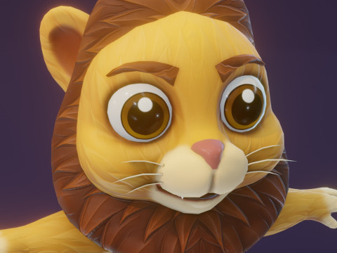 Cartoon Animated Tiger Lion and Wolf Collection Modèle 3D