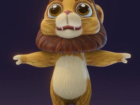 Cartoon Animated Tiger Lion and Wolf Collection Modèle 3D