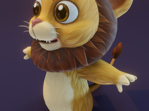 Cartoon Animated Tiger Lion and Wolf Collection Modèle 3D