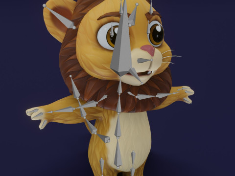 Cartoon Animated Tiger Lion and Wolf Collection Modèle 3D