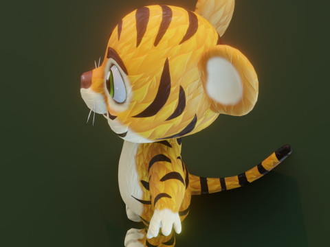 Cartoon Animated Tiger Lion and Wolf Collection Modèle 3D