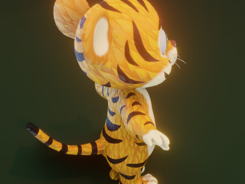Cartoon Animated Tiger Lion and Wolf Collection Modèle 3D