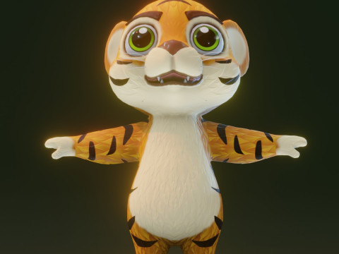 Cartoon Animated Tiger Lion and Wolf Collection Modèle 3D