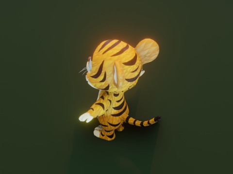 Cartoon Animated Tiger Lion and Wolf Collection Modèle 3D