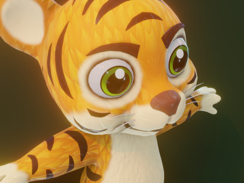 Cartoon Animated Tiger Lion and Wolf Collection Modèle 3D
