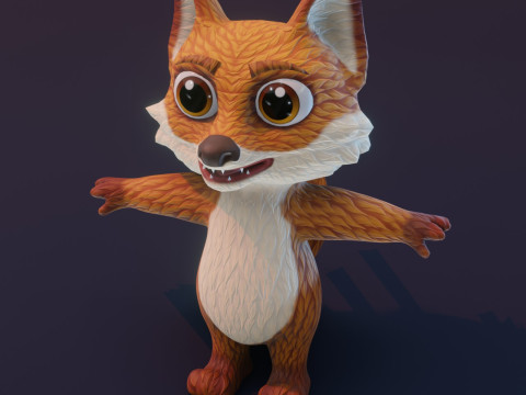 Cartoon Animated Wolf Fox and Squirrel Collection 3D Model