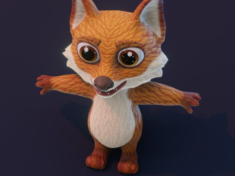 Cartoon Animated Wolf Fox and Squirrel Collection 3D Model