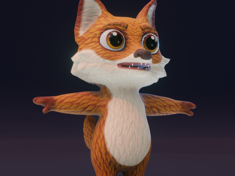 Cartoon Animated Wolf Fox and Squirrel Collection 3D Model