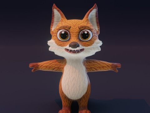 Cartoon Animated Wolf Fox and Squirrel Collection 3D Model
