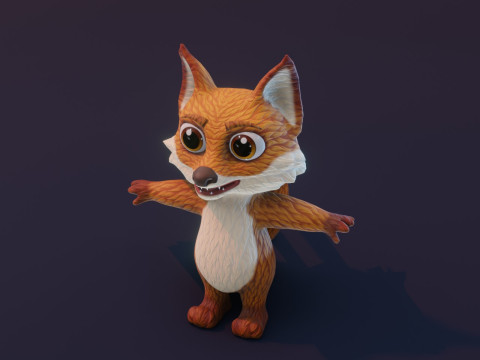 Cartoon Animated Wolf Fox and Squirrel Collection 3D Model
