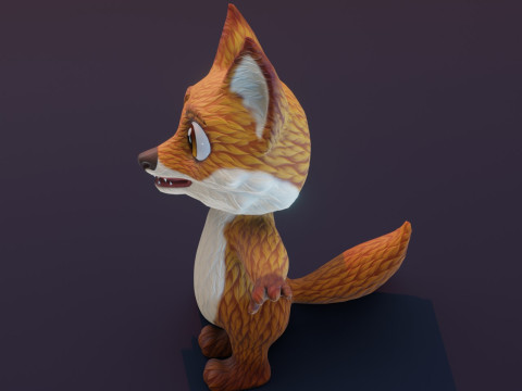 Cartoon Animated Wolf Fox and Squirrel Collection 3D Model