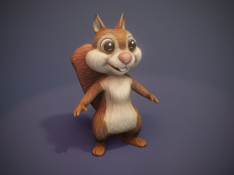 Cartoon Animated Wolf Fox and Squirrel Collection 3D Model