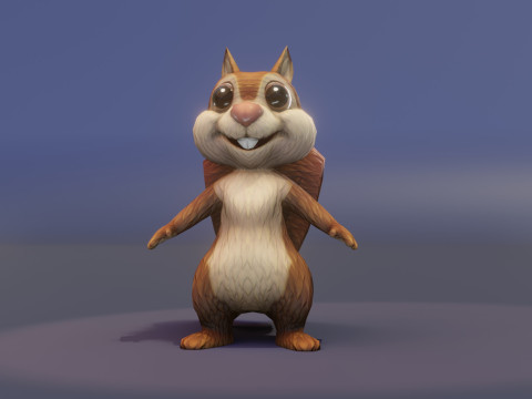 Cartoon Animated Wolf Fox and Squirrel Collection 3D Model