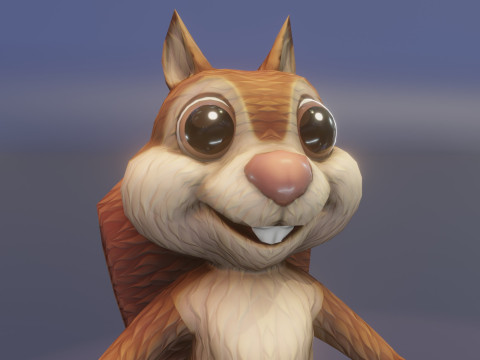 Cartoon Animated Wolf Fox and Squirrel Collection 3D Model