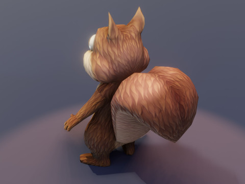 Cartoon Animated Wolf Fox and Squirrel Collection 3D Model