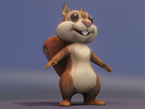 Cartoon Animated Wolf Fox and Squirrel Collection 3D Model