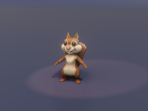 Cartoon Animated Wolf Fox and Squirrel Collection 3D Model