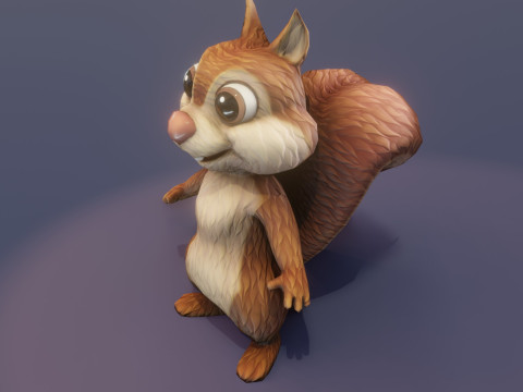 Cartoon Animated Wolf Fox and Squirrel Collection 3D Model