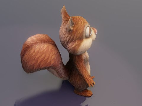 Cartoon Animated Wolf Fox and Squirrel Collection 3D Model