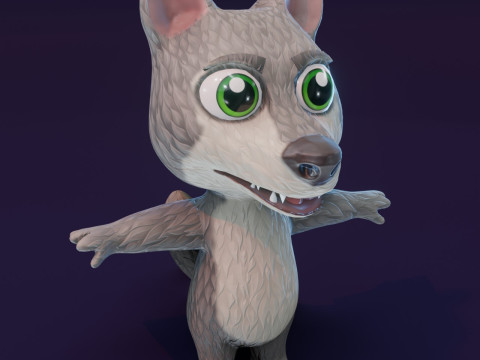 Cartoon Animated Wolf Fox and Squirrel Collection 3D Model