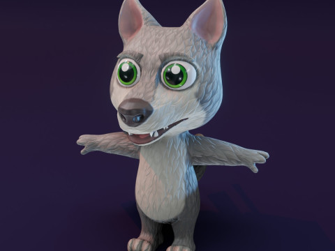 Cartoon Animated Wolf Fox and Squirrel Collection 3D Model