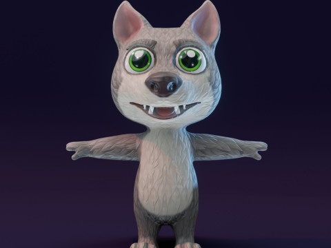 Cartoon Animated Wolf Fox and Squirrel Collection 3D Model