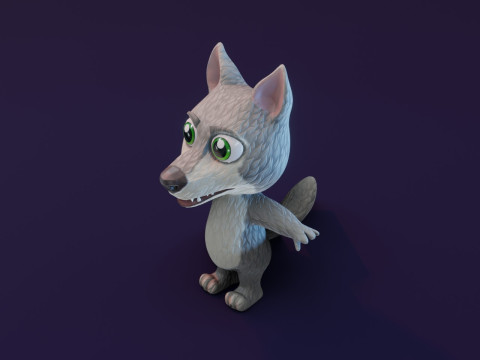 Cartoon Animated Wolf Fox and Squirrel Collection 3D Model
