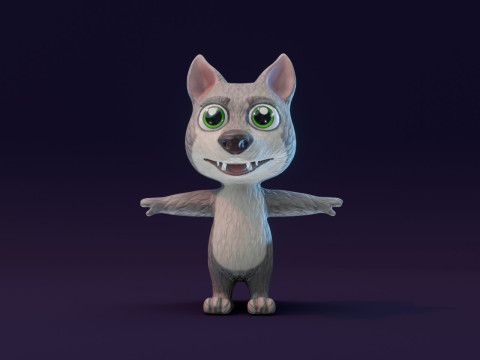 Cartoon Animated Wolf Fox and Squirrel Collection 3D Model