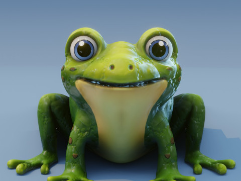 Cartoon Animated Wolf Fox and Frog Collection Modello 3D