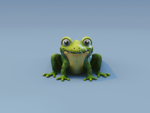 Cartoon Animated Wolf Fox and Frog Collection Modello 3D