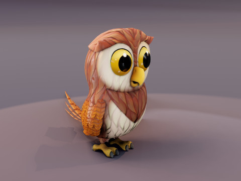 Cartoon Animated Owl Wolf and Rabbit Collection Modèle 3D