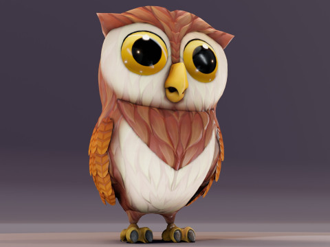 Cartoon Animated Owl Wolf and Rabbit Collection Modèle 3D