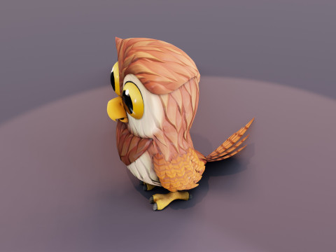 Cartoon Animated Owl Wolf and Rabbit Collection Modèle 3D