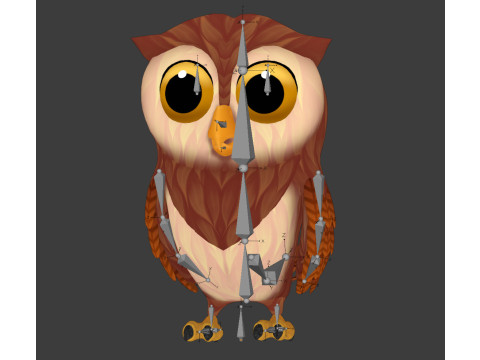 Cartoon Animated Owl Wolf and Rabbit Collection Modèle 3D