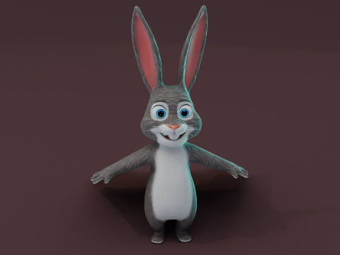 Cartoon Animated Owl Wolf and Rabbit Collection Modèle 3D