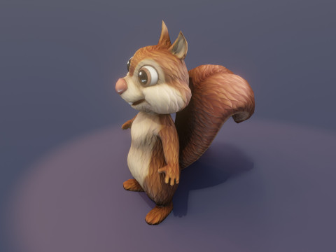 Cartoon Animated Wolf Rabbit and Squirrel Collection Modèle 3D