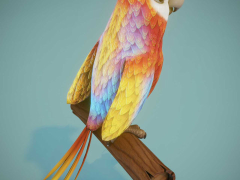 Cartoon Animated Ara Parrot Owl and Squirrel Collection 3D-Modell