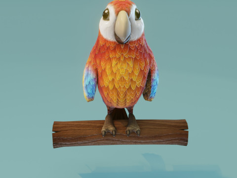 Cartoon Animated Ara Parrot Owl and Squirrel Collection 3D-Modell