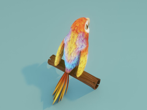 Cartoon Animated Ara Parrot Owl and Squirrel Collection 3D-Modell