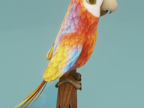 Cartoon Animated Ara Parrot Owl and Squirrel Collection 3D-Modell