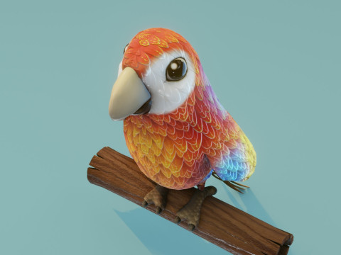 Cartoon Animated Ara Parrot Owl and Squirrel Collection 3D-Modell