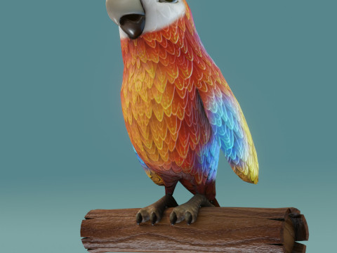 Cartoon Animated Ara Parrot Owl and Squirrel Collection 3D-Modell