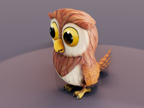 Hooty Fluffy Animated Owl and Rabbit Collection Model 3D