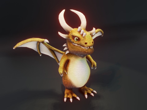 Cartoon Dragons Black Dragon Gold Dragon Crystal Dragon Model 3D